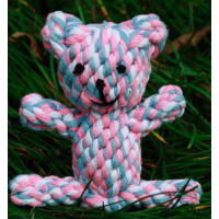 اسباب بازی عروسک طرح خرس طناب کنفی دست دوز مخصوص سگ و گربه