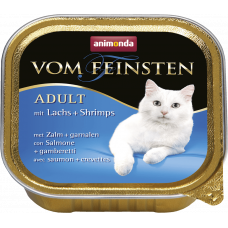 غذای کاسه ای ووم گربه آنیموندا فیستن حاوی گوشت ماهی سالمون و میگو 100 گرمی