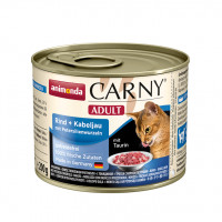 کنسرو گربه کارنی آنیموندا پته حاوی گوشت گاو، ماهی کاد و ریشه جعفری مخصوص گربه بالغ 200 گرمی