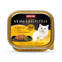 غذای کاسه ای ووم گربه بالغ آنیموندا فیستن بدون غلات حاوی گوشت بوقلمون در سس گوجه فرنگی 100 گرمی